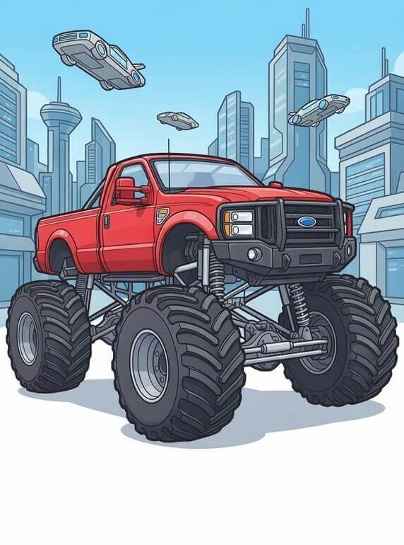 Monster Truck Printable Coloring Pages Collection