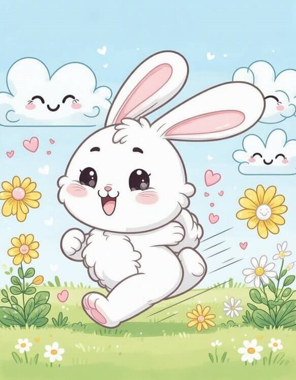 Rabbit coloring page for kids